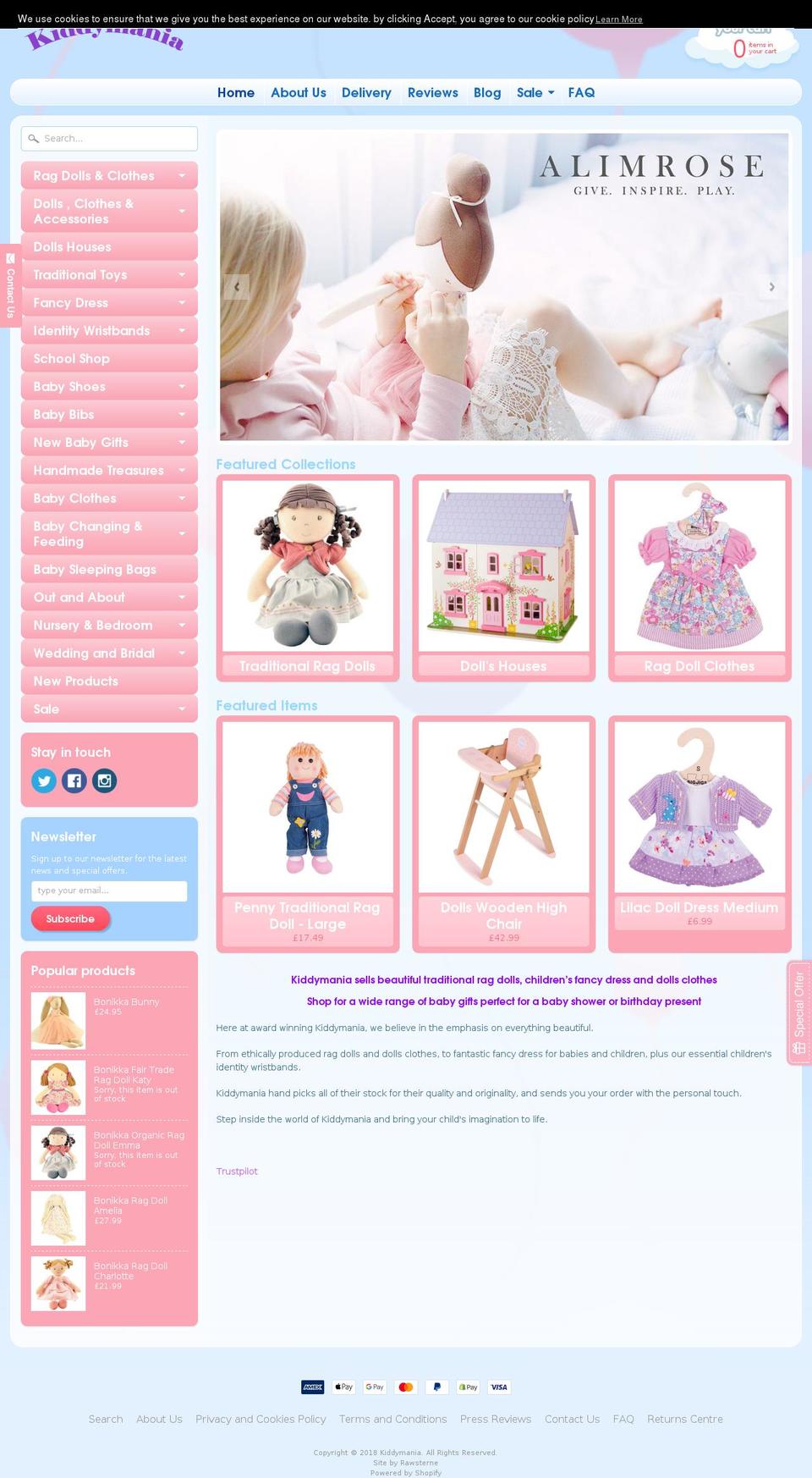 kiddymania.com — Shopify storefront screenshot