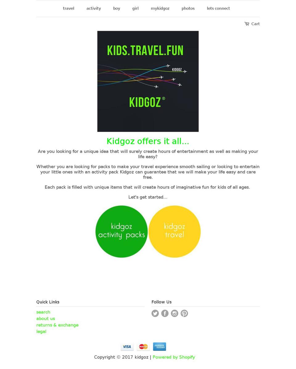 kidgoz.com shopify website screenshot