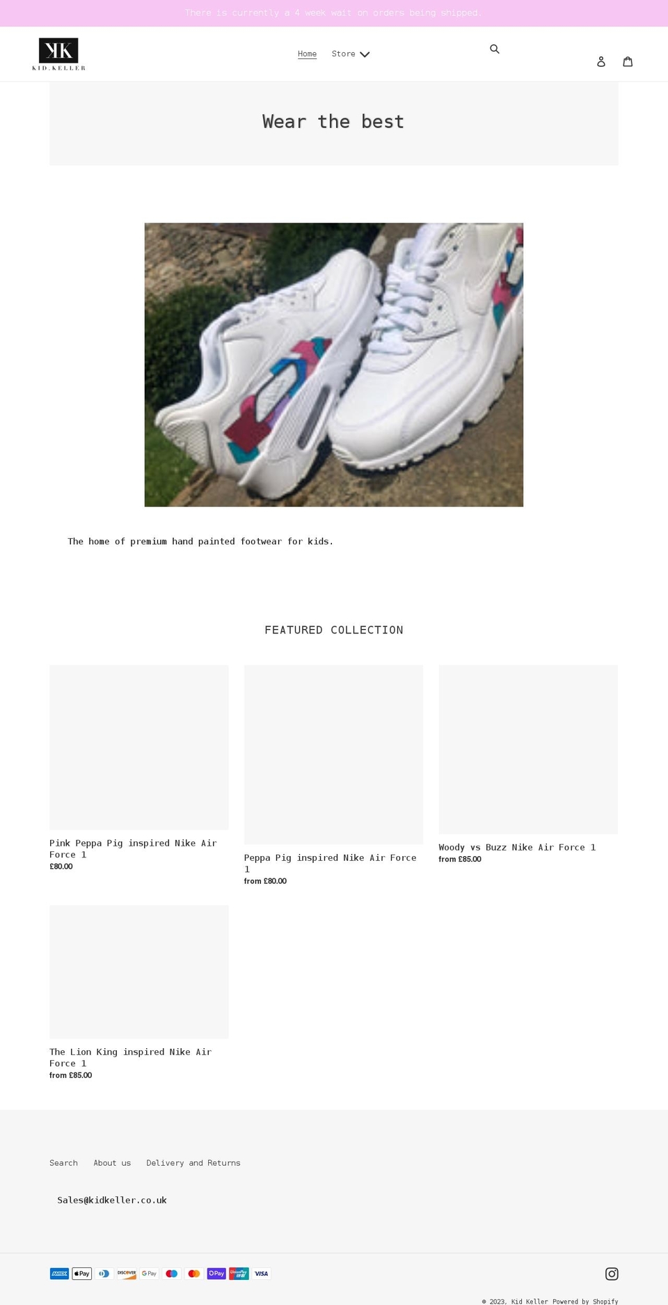 kidkeller.co.uk shopify website screenshot