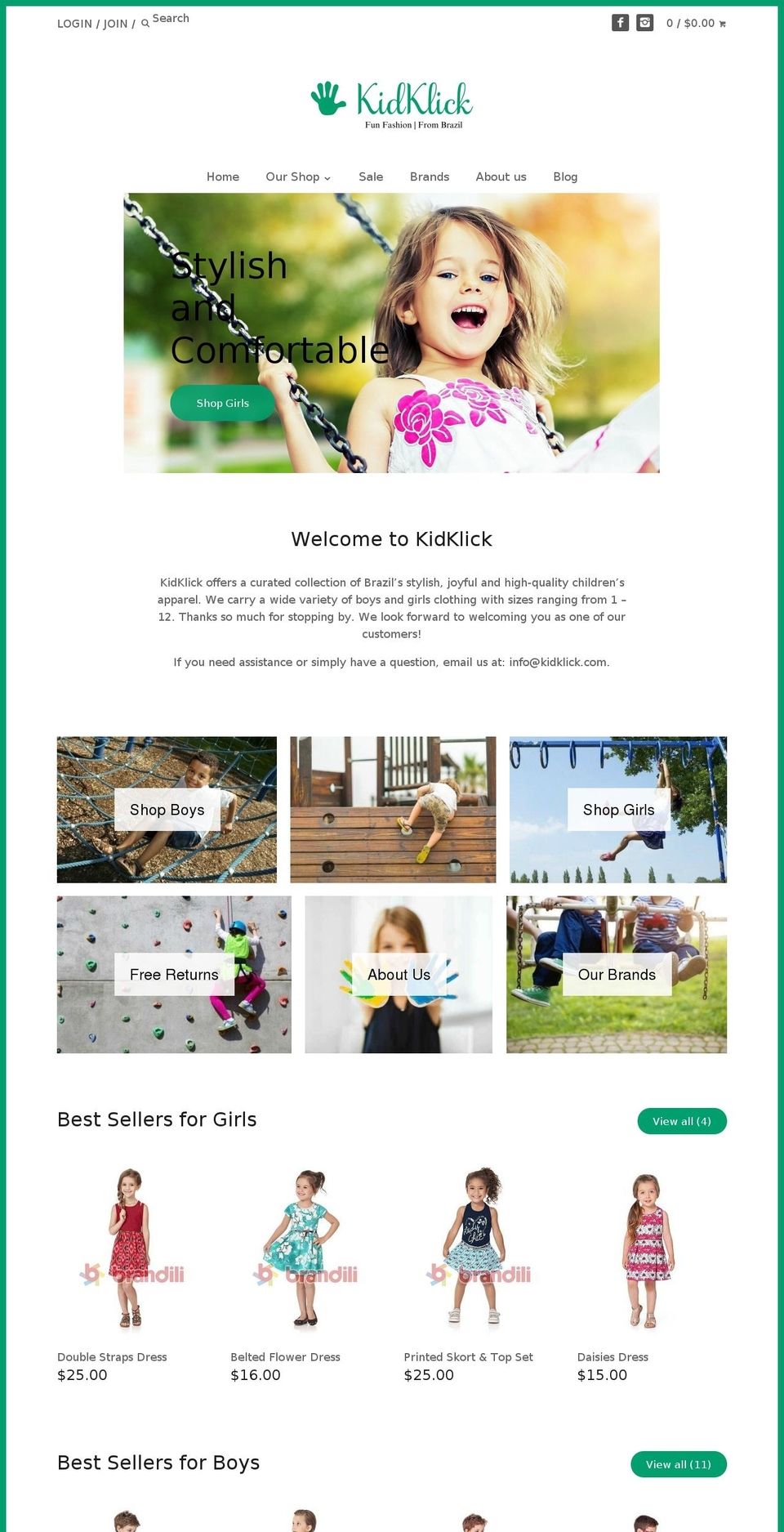 kidklick.org shopify website screenshot