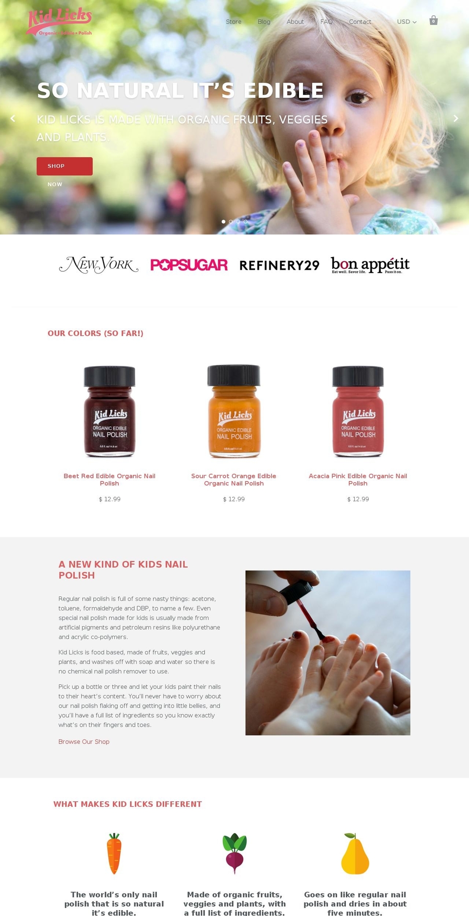 kidlicks.com shopify website screenshot