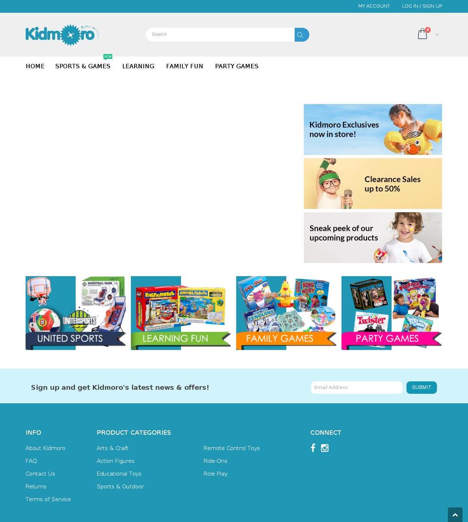 kidmoro.com shopify website screenshot