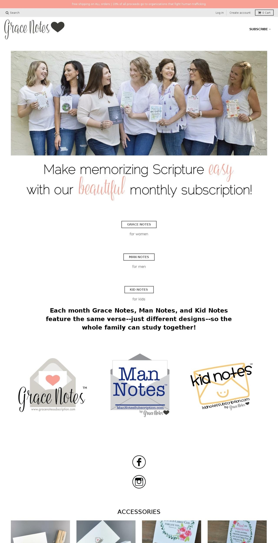 kidnotessubscription.com — Shopify storefront screenshot