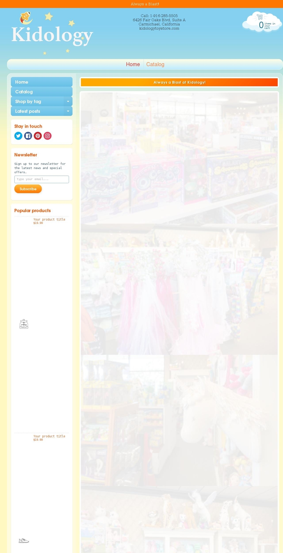 kidologytoystore.com shopify website screenshot