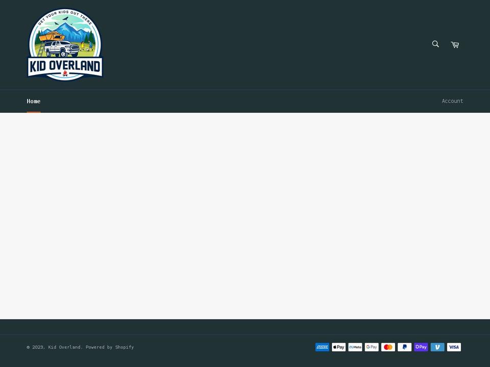 kidoverland.com shopify website screenshot