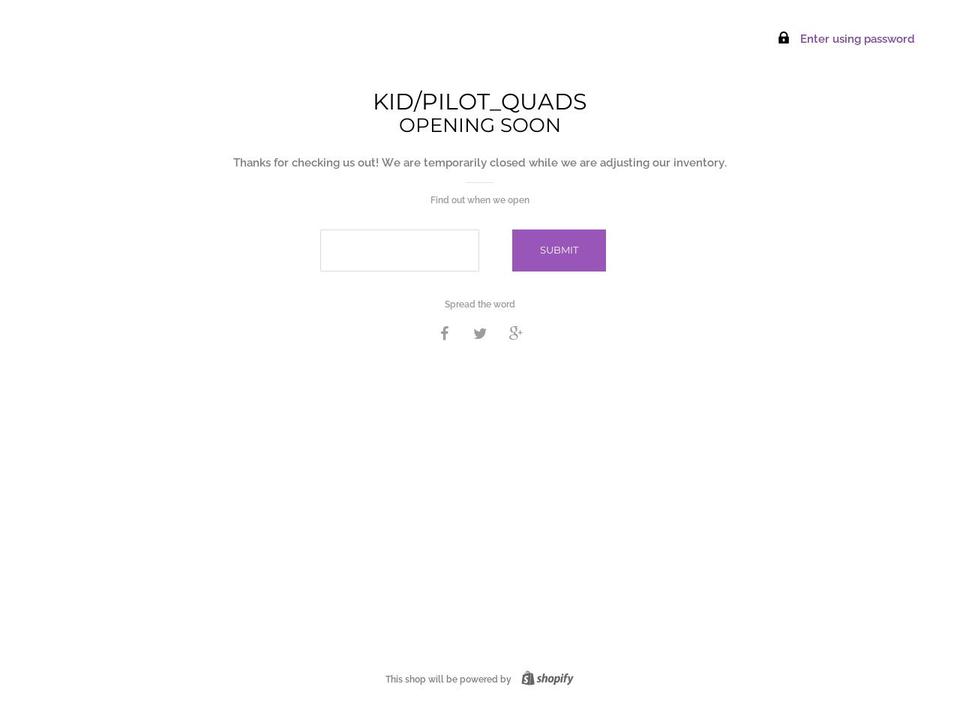 kidpilotquads.com — Shopify storefront screenshot