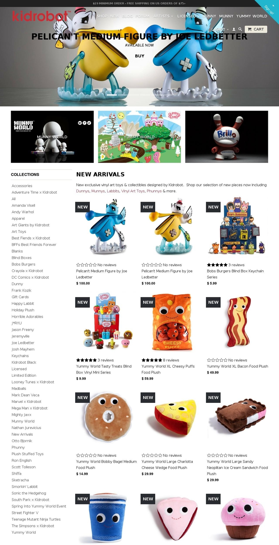 kidrobot.net shopify website screenshot