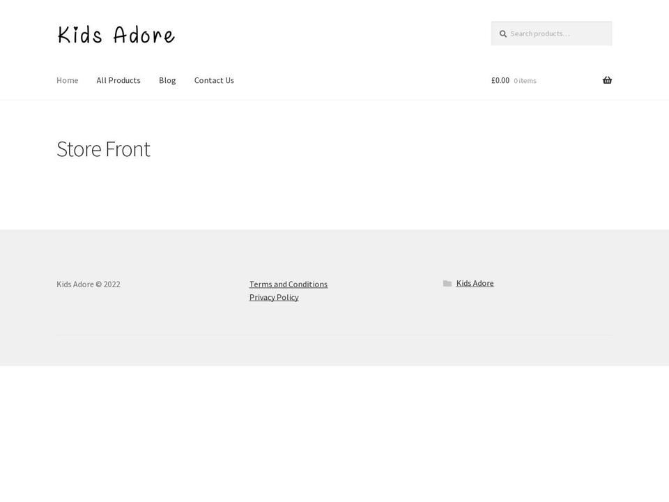 kidsadore.com — Shopify storefront screenshot