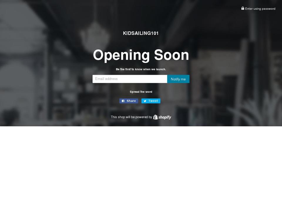kidsailing101.com shopify website screenshot