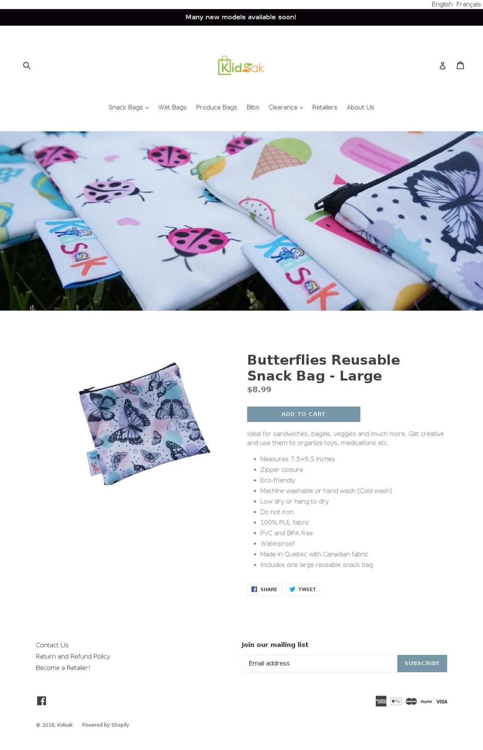 kidsak.com shopify website screenshot