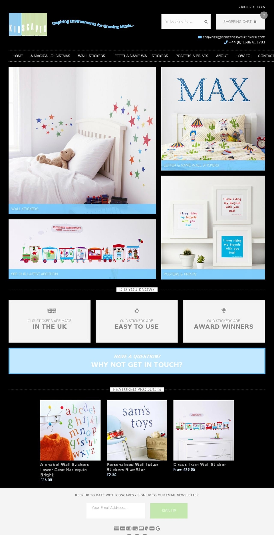 kidscapes-wallstickers.com shopify website screenshot