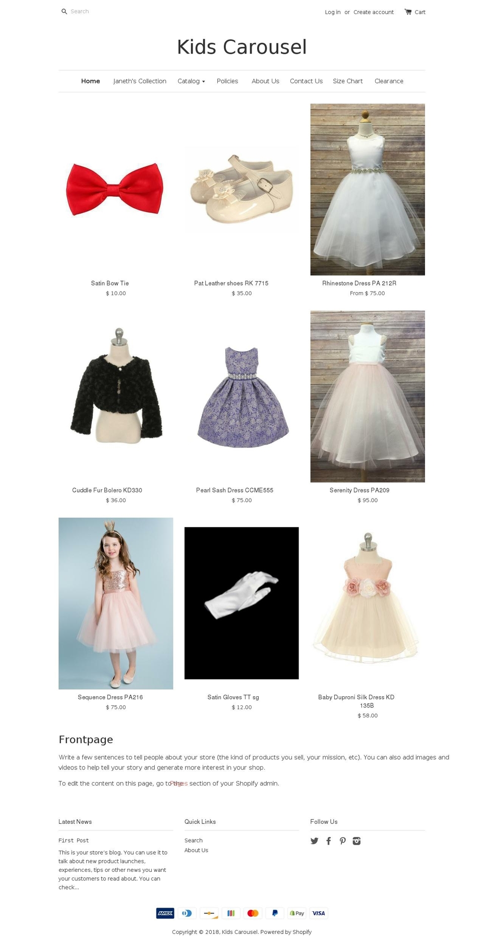 kidscarouselus.com — Shopify storefront screenshot