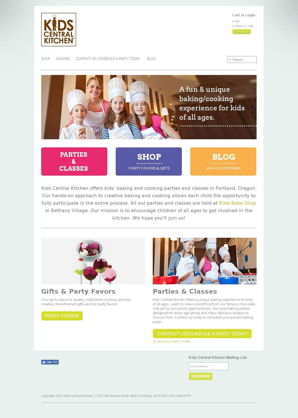 kidscentralkitchen.net shopify website screenshot