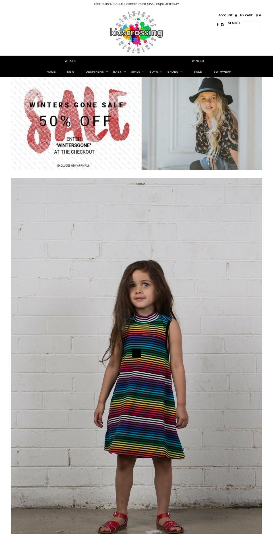 kidscrossing.com.au shopify website screenshot