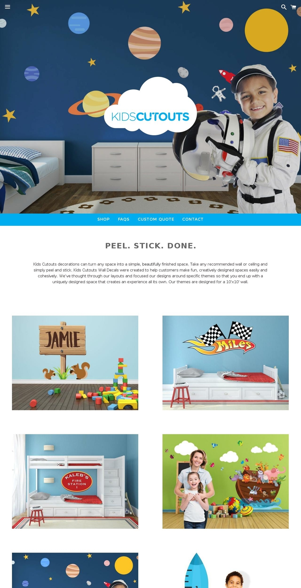 kidscutouts.com shopify website screenshot