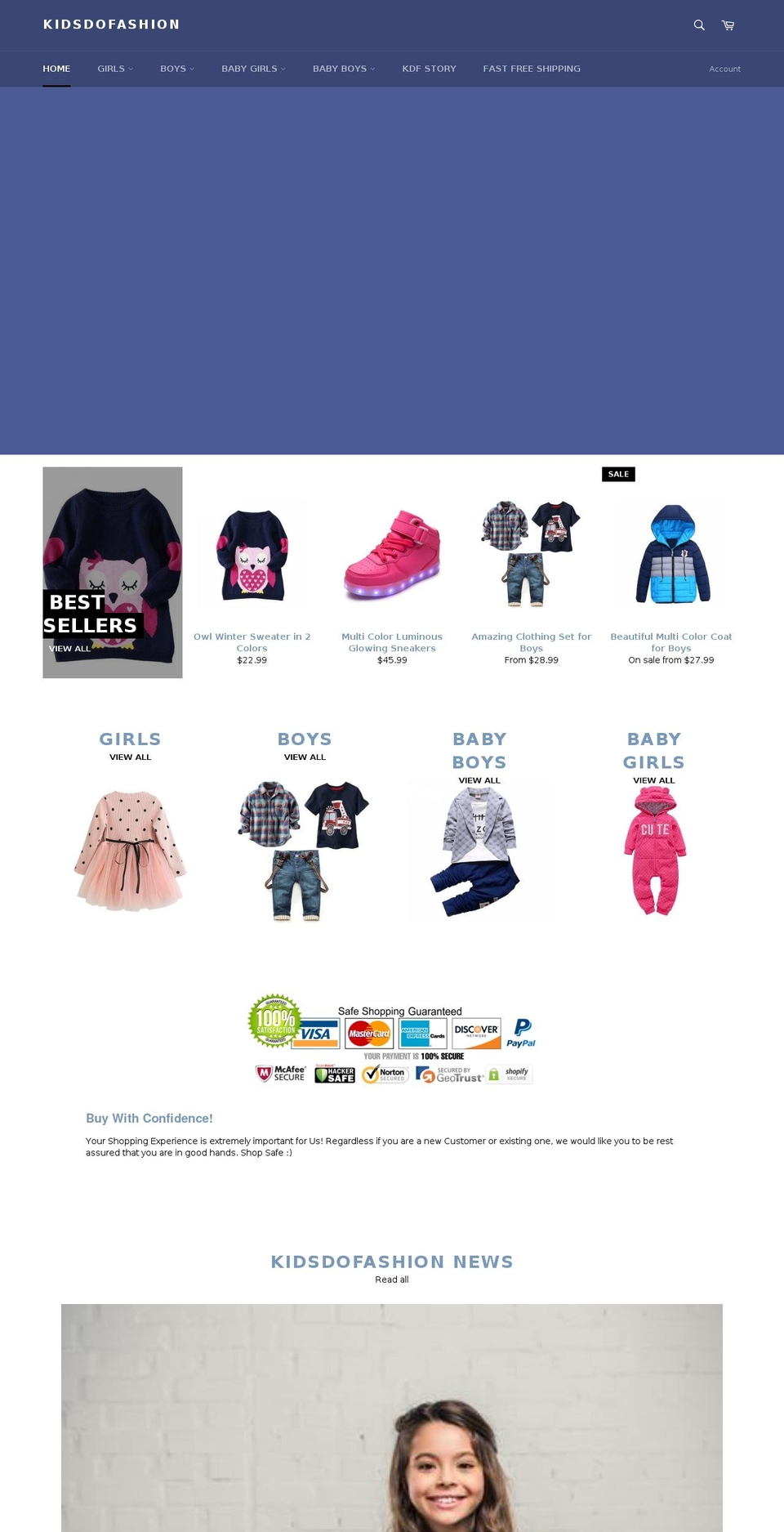 kidsdofashion.com — Shopify storefront screenshot