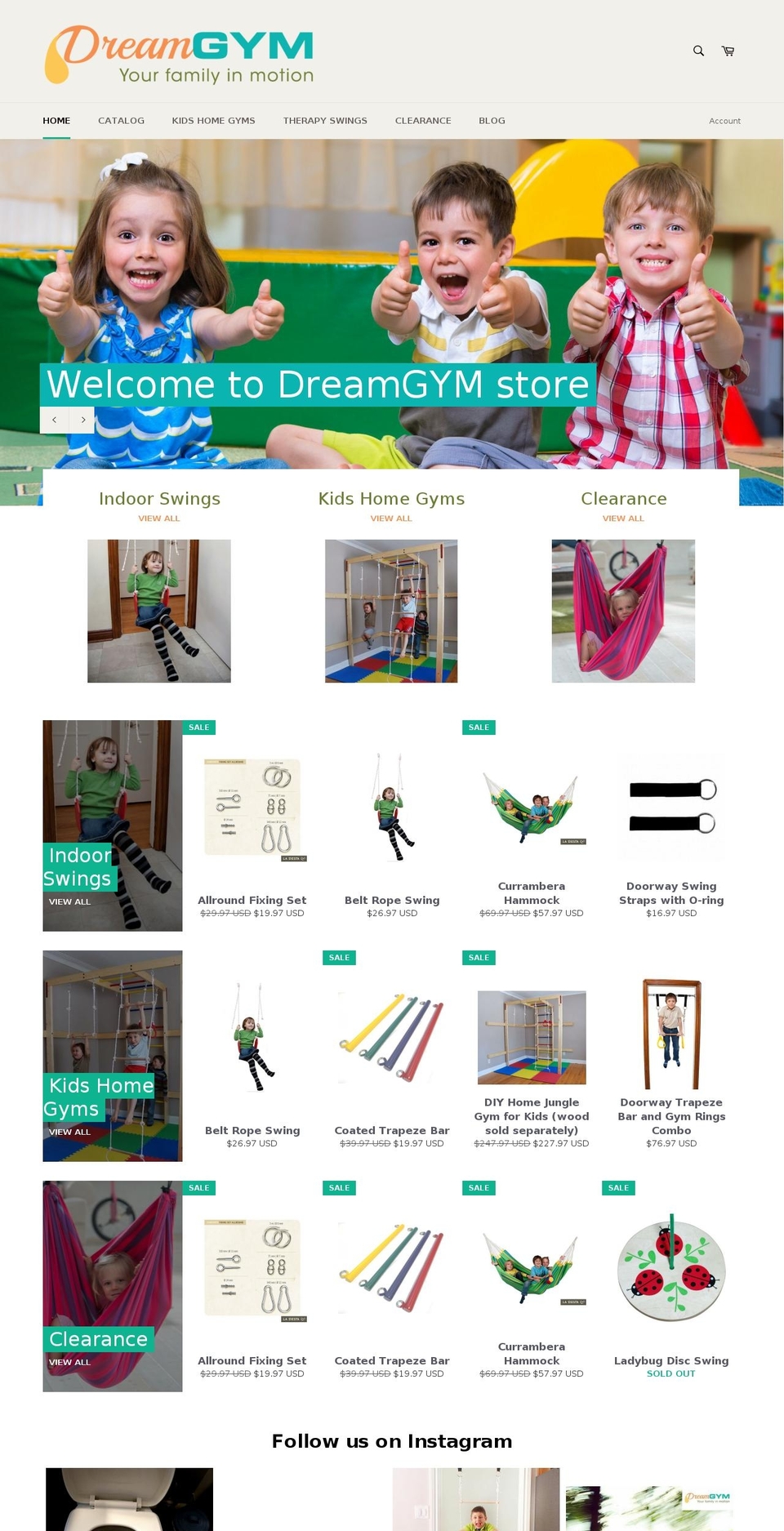 kidsdreamgym.com shopify website screenshot