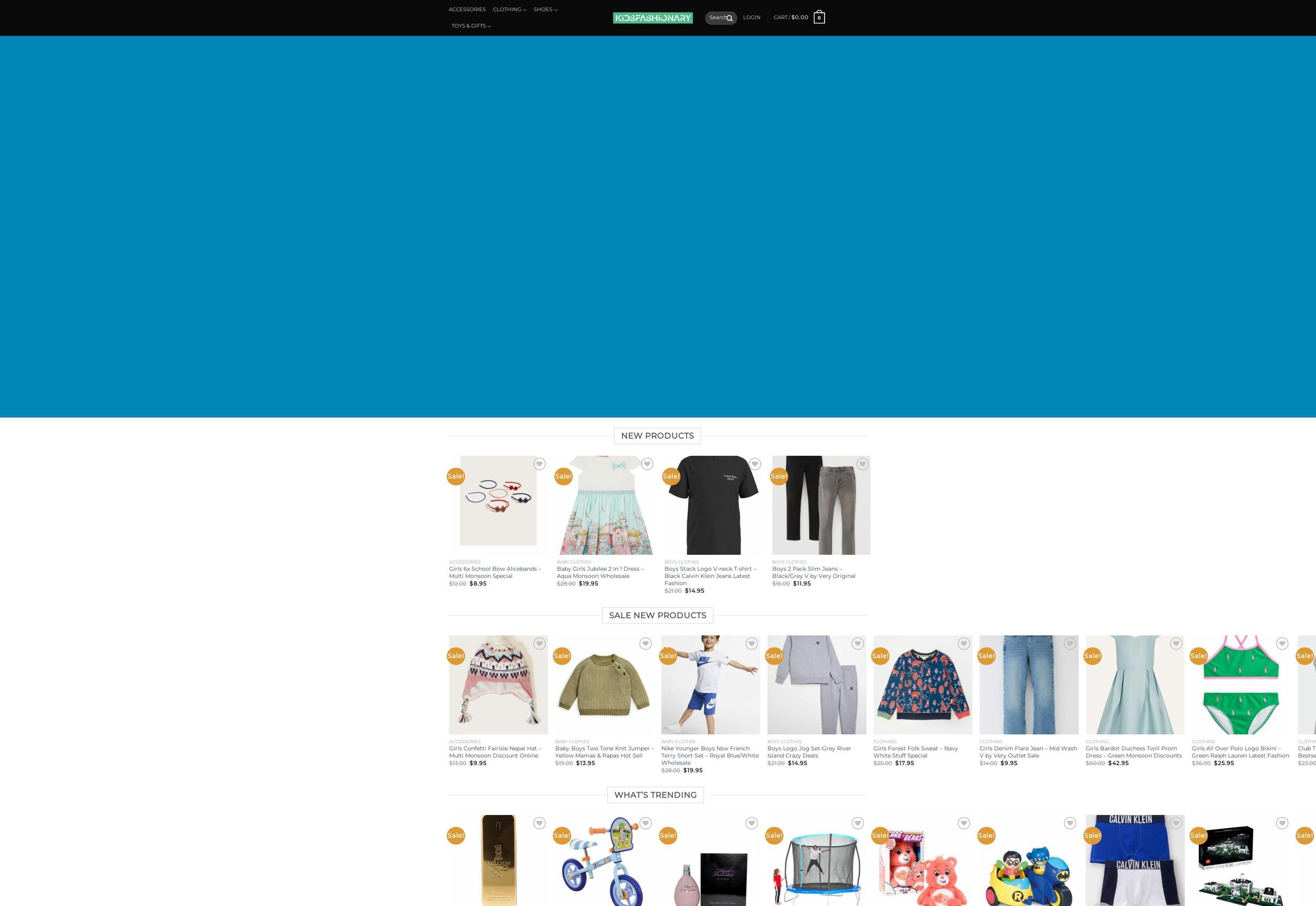 kidsfashionary.com — Shopify storefront screenshot