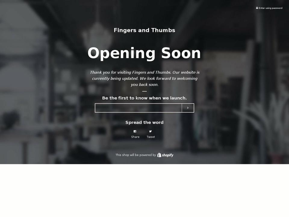 Kids Fingers and Thumbs Shopify theme site example kidsfingersandthumbs.com