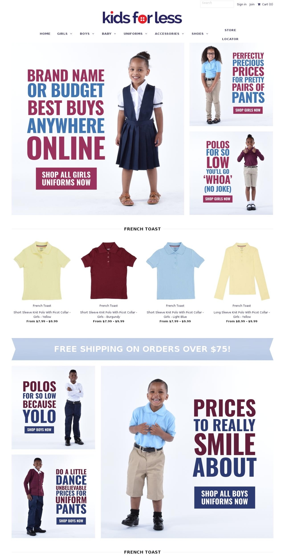 kidsforless.com — Shopify storefront screenshot