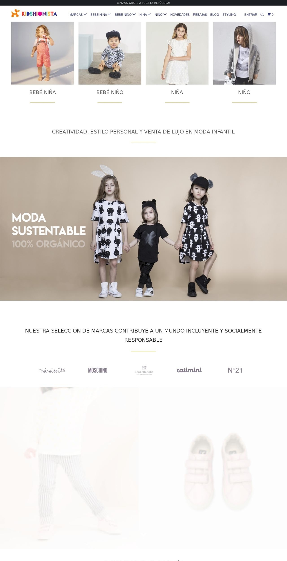 kidshionista.com shopify website screenshot