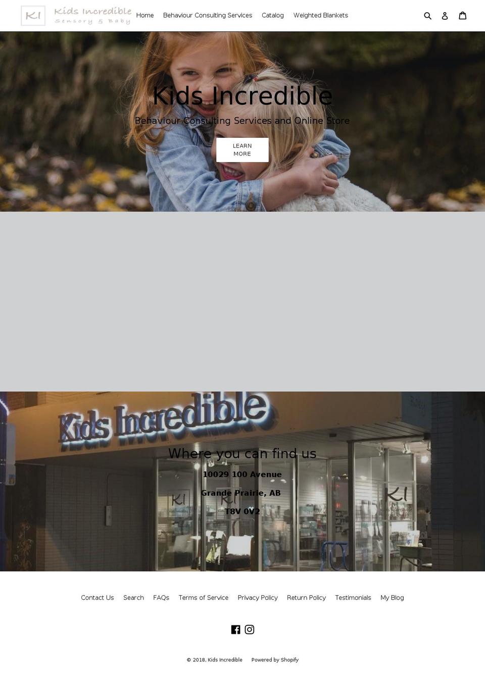 kidsincredible.com — Shopify storefront screenshot
