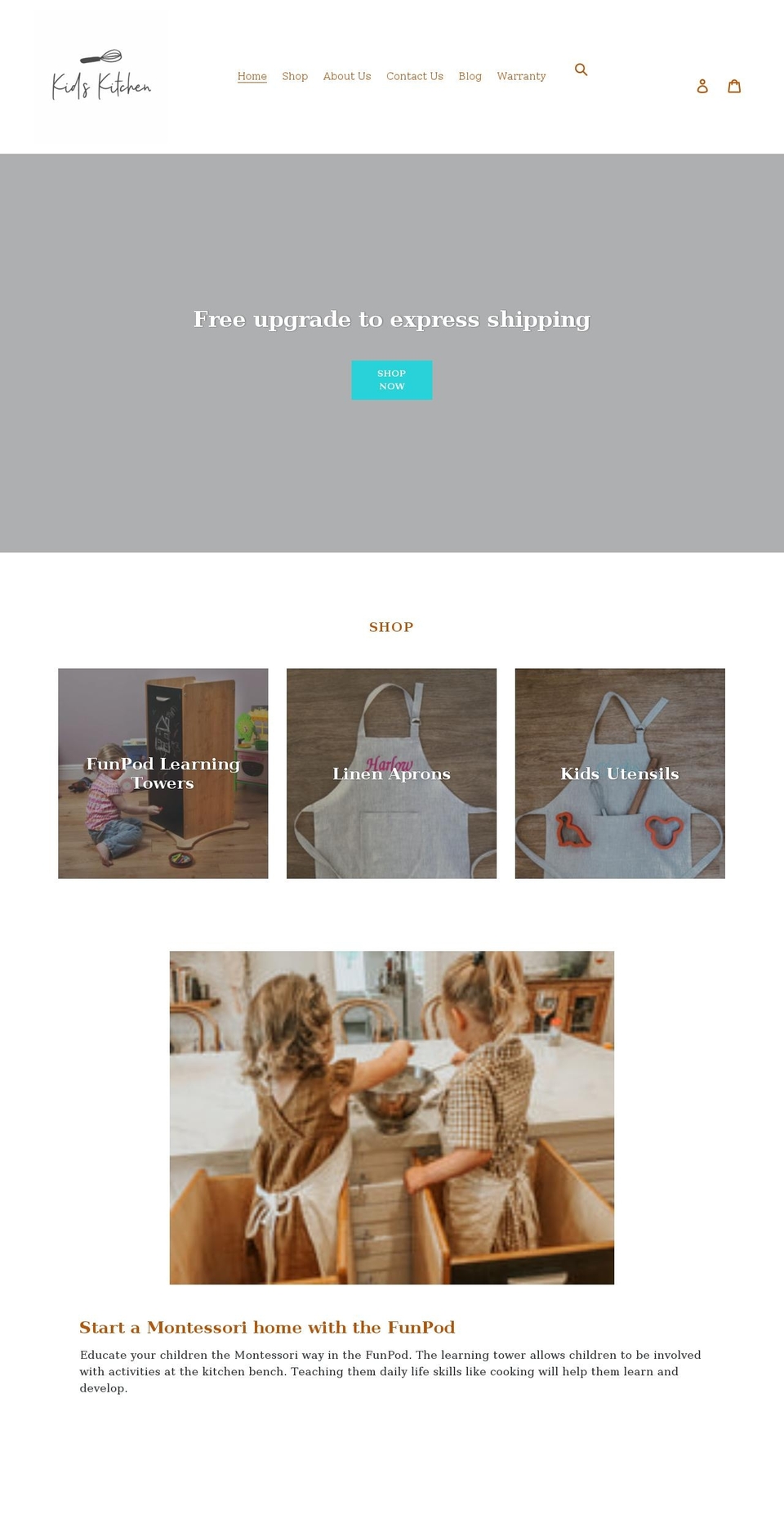 kidskitchen.com.au shopify website screenshot