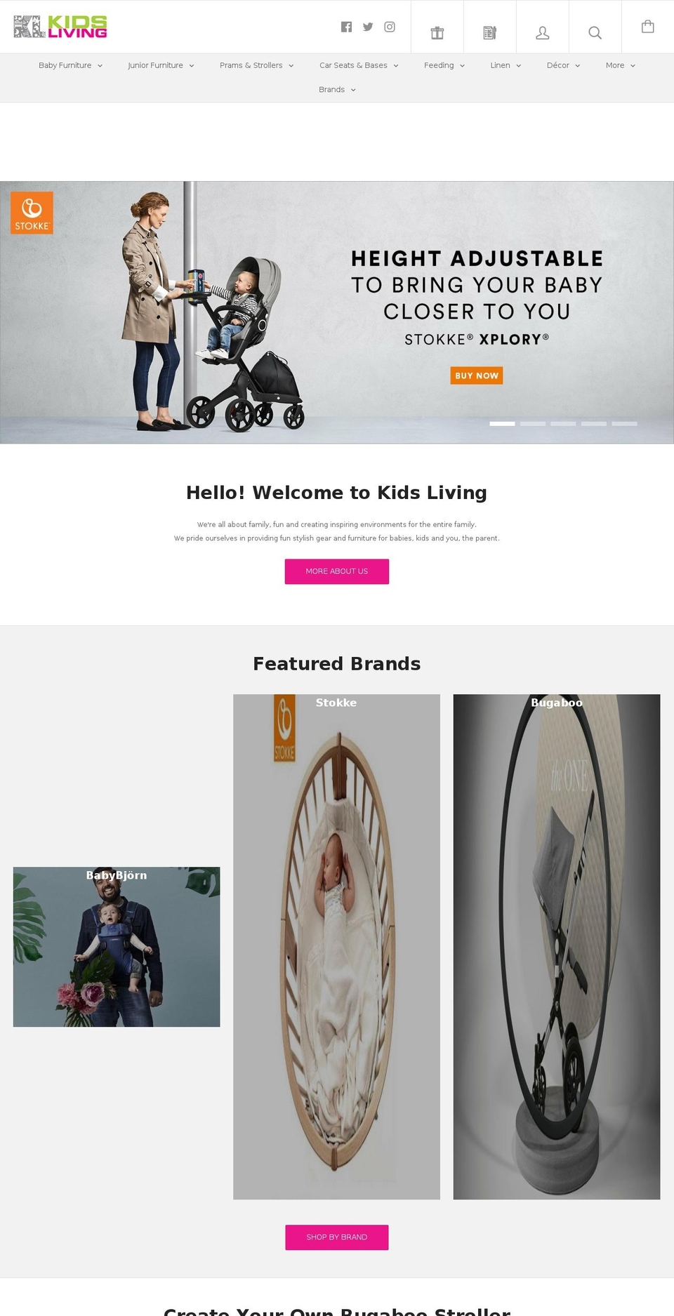 kidsliving.co.za shopify website screenshot