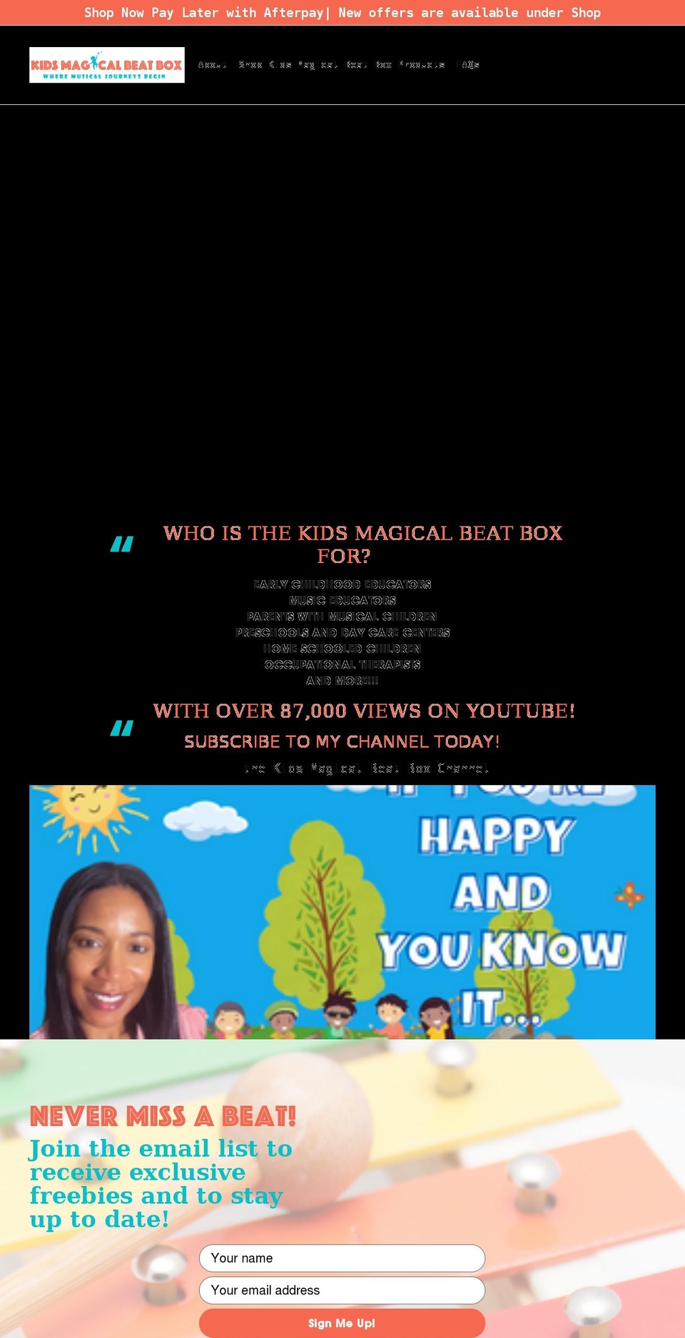 kidsmagicalbeatbox.com shopify website screenshot