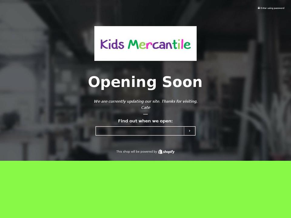 kidsmercantile.ca shopify website screenshot