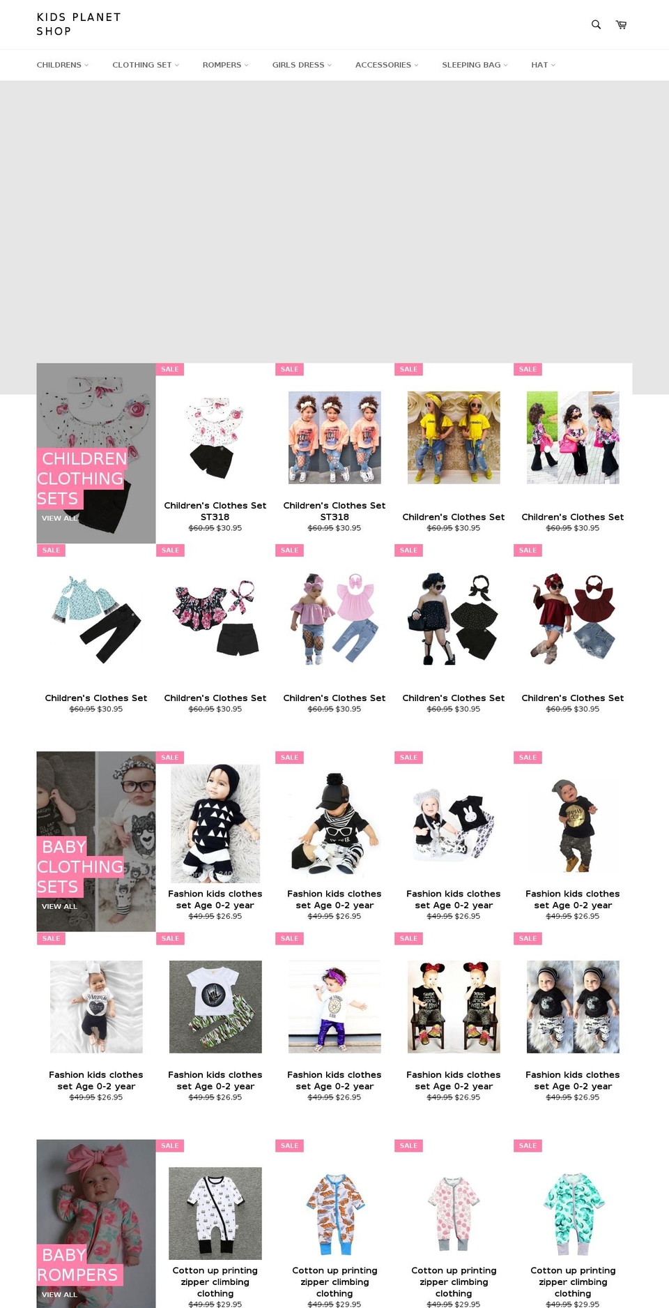 kidsplanetshop.com shopify website screenshot