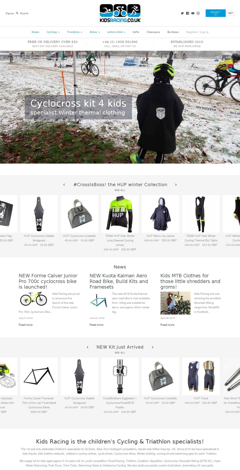 kidsracing.co.uk shopify website screenshot