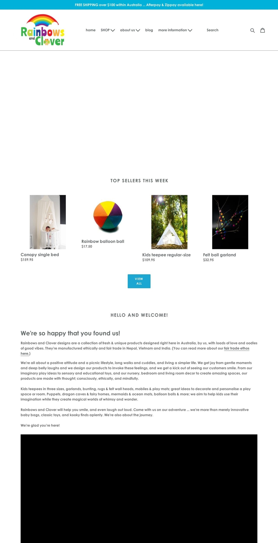 kidsteepees.com.au shopify website screenshot