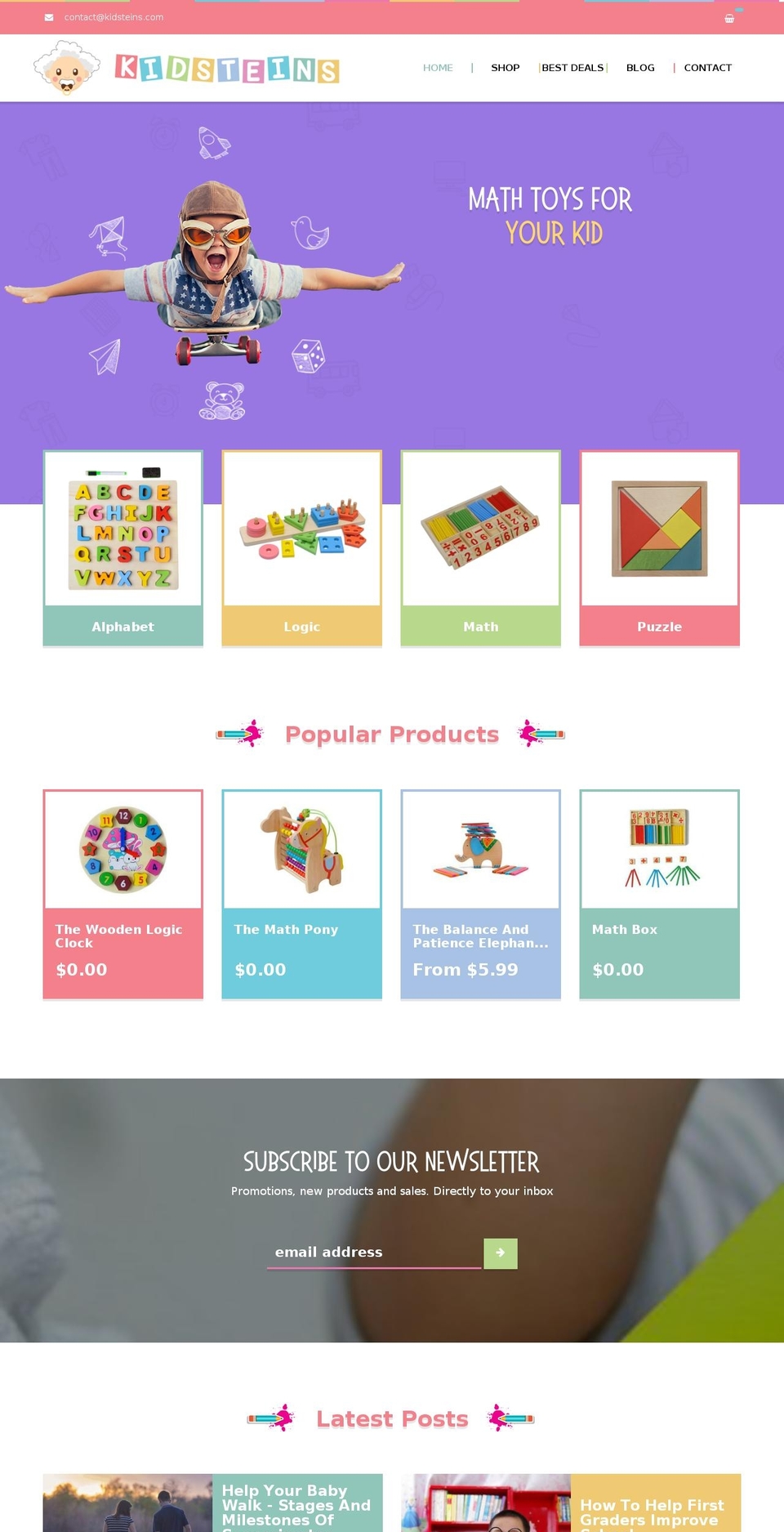 slate-master Shopify theme site example kidsteins.com