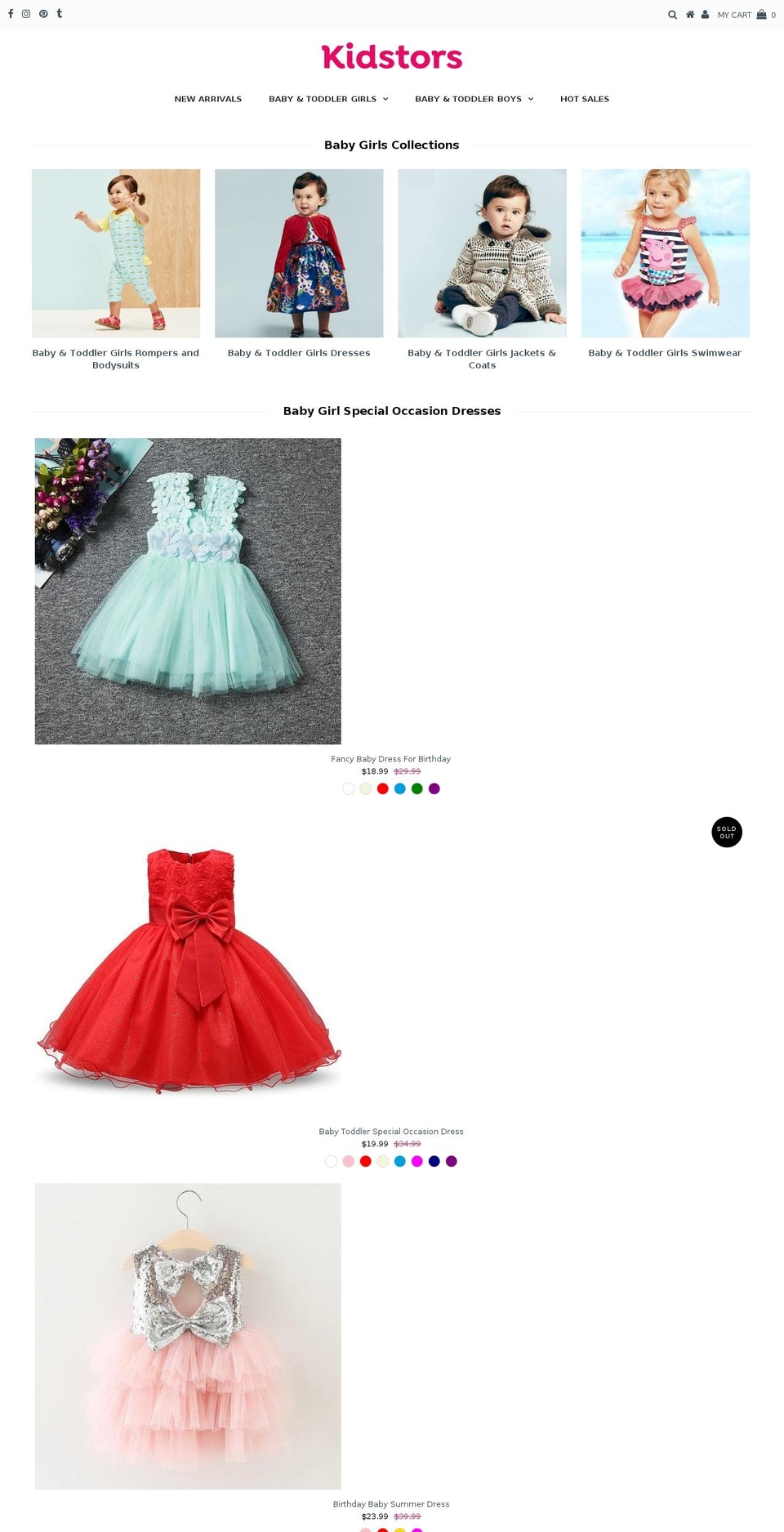 kidstors.com — Shopify storefront screenshot