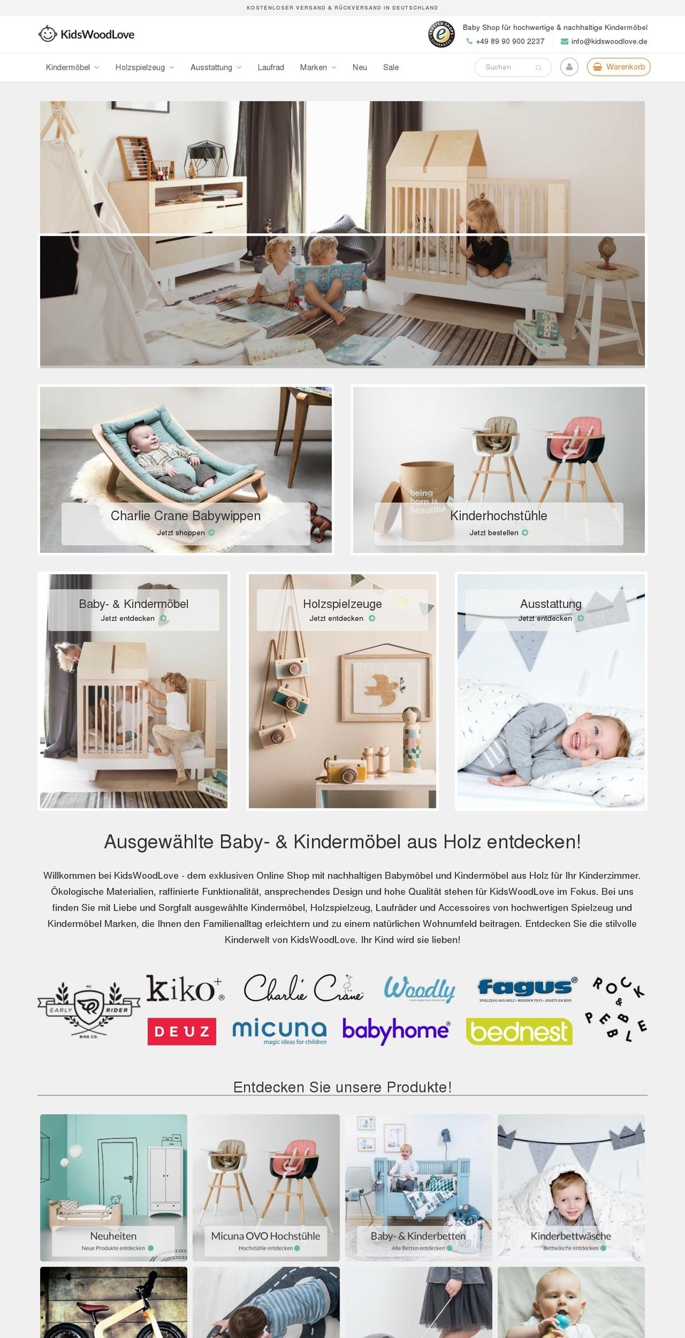 kidswoodlove.com shopify website screenshot
