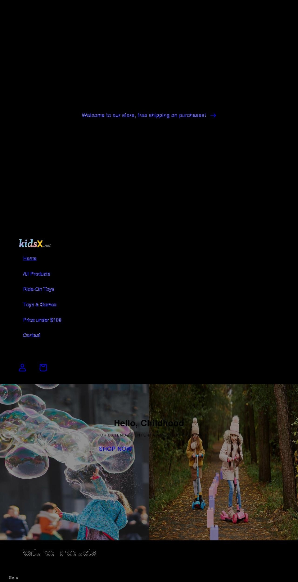 kidsx.net shopify website screenshot
