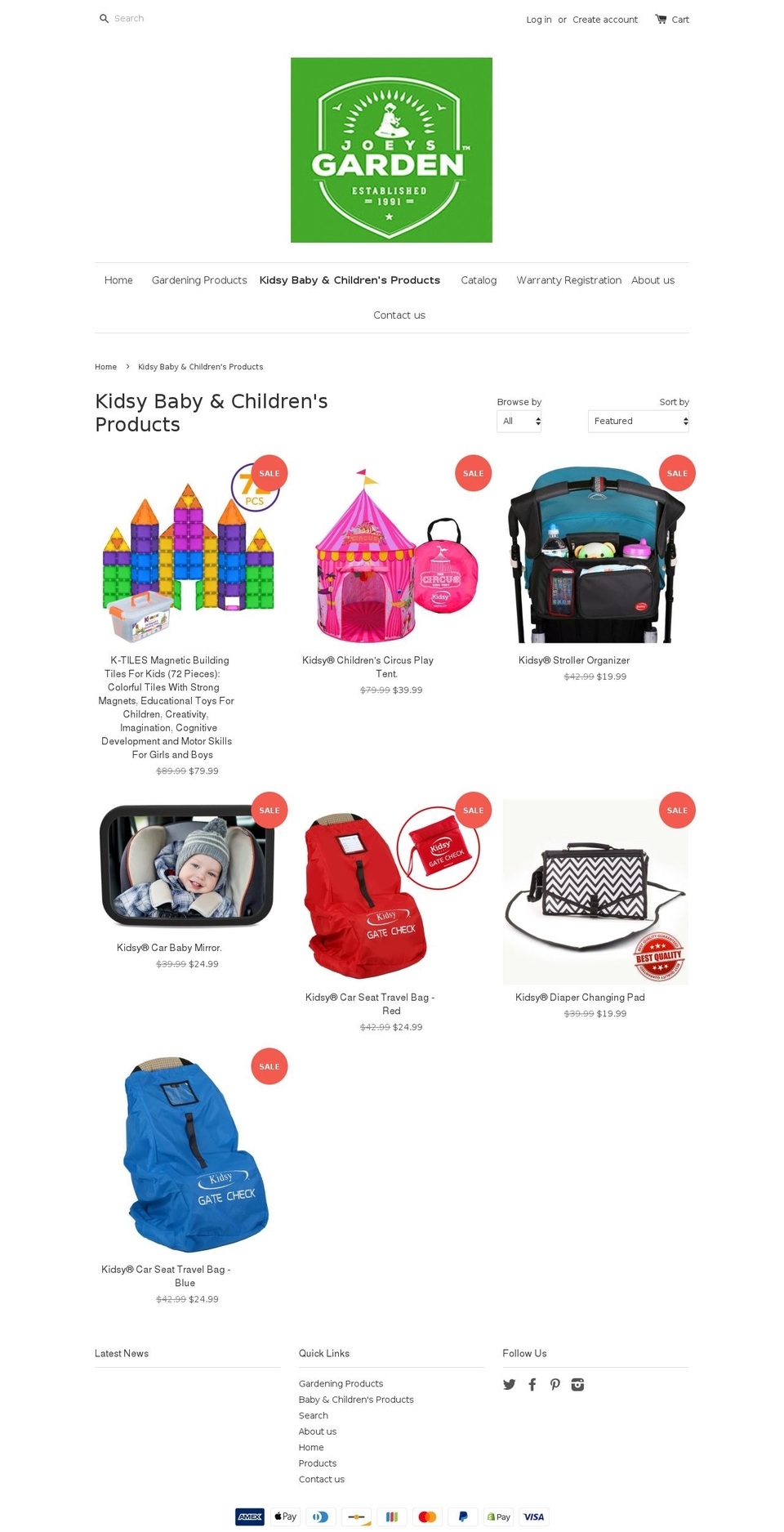 kidsybaby.com — Shopify storefront screenshot