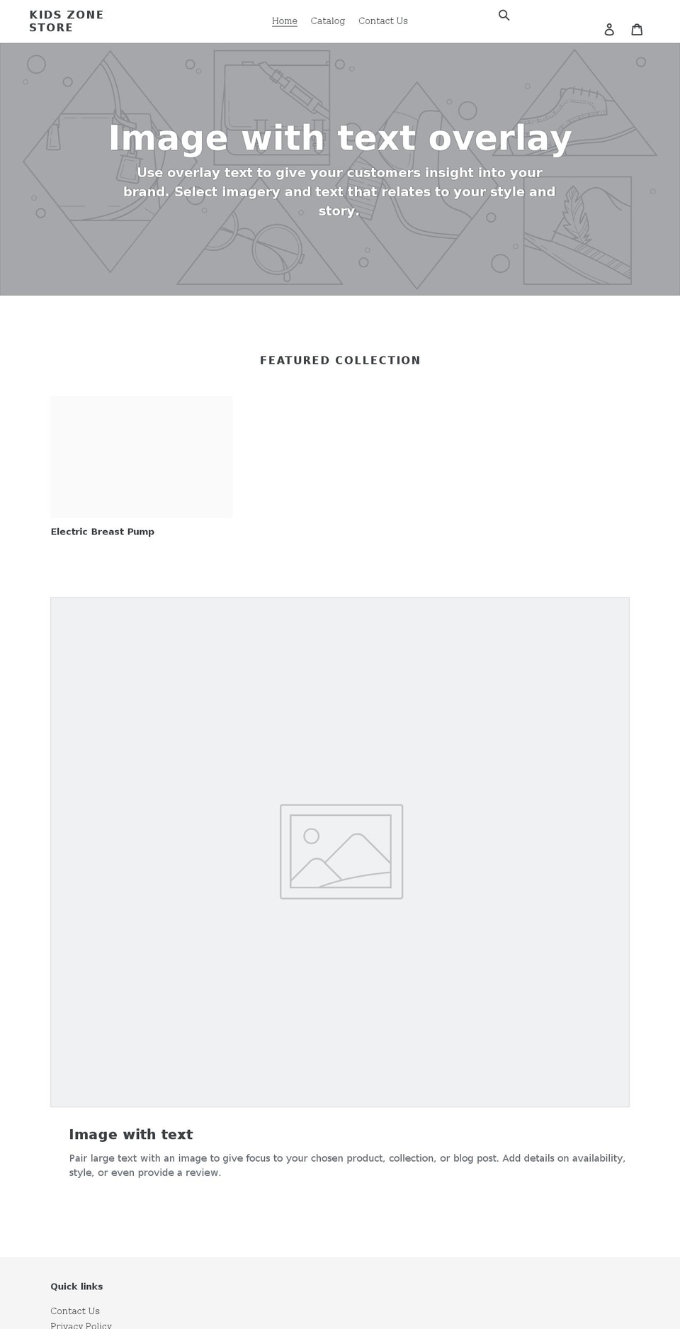 kidszonestore.com shopify website screenshot