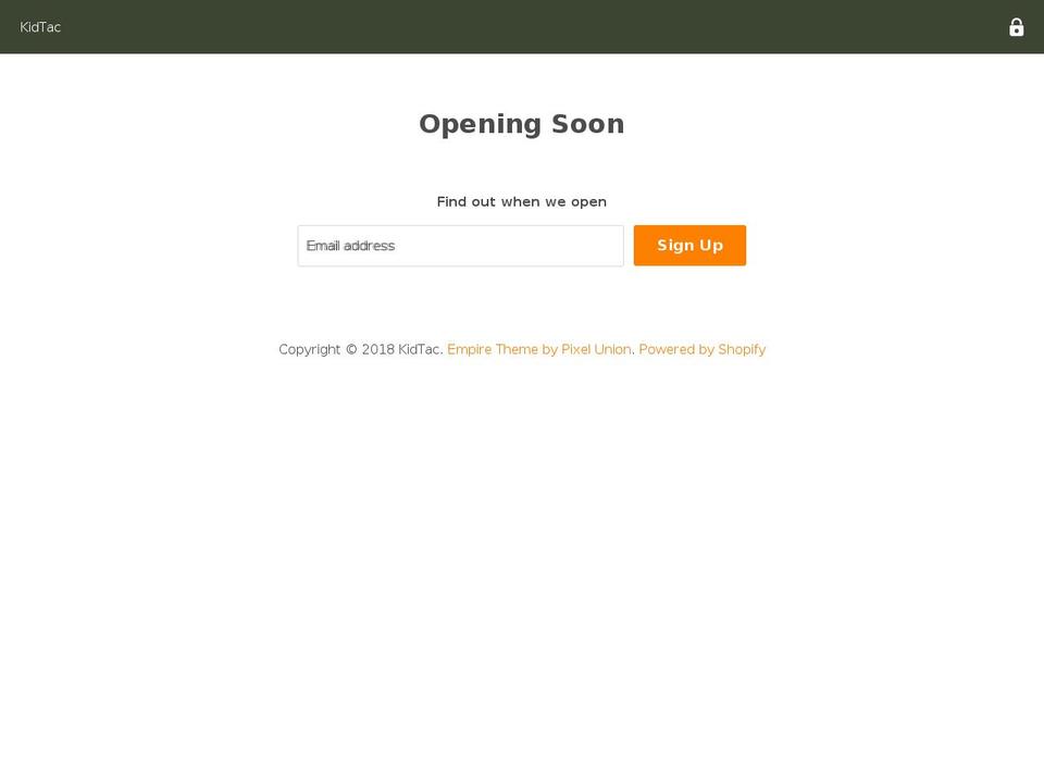 kidtac.com — Shopify storefront screenshot