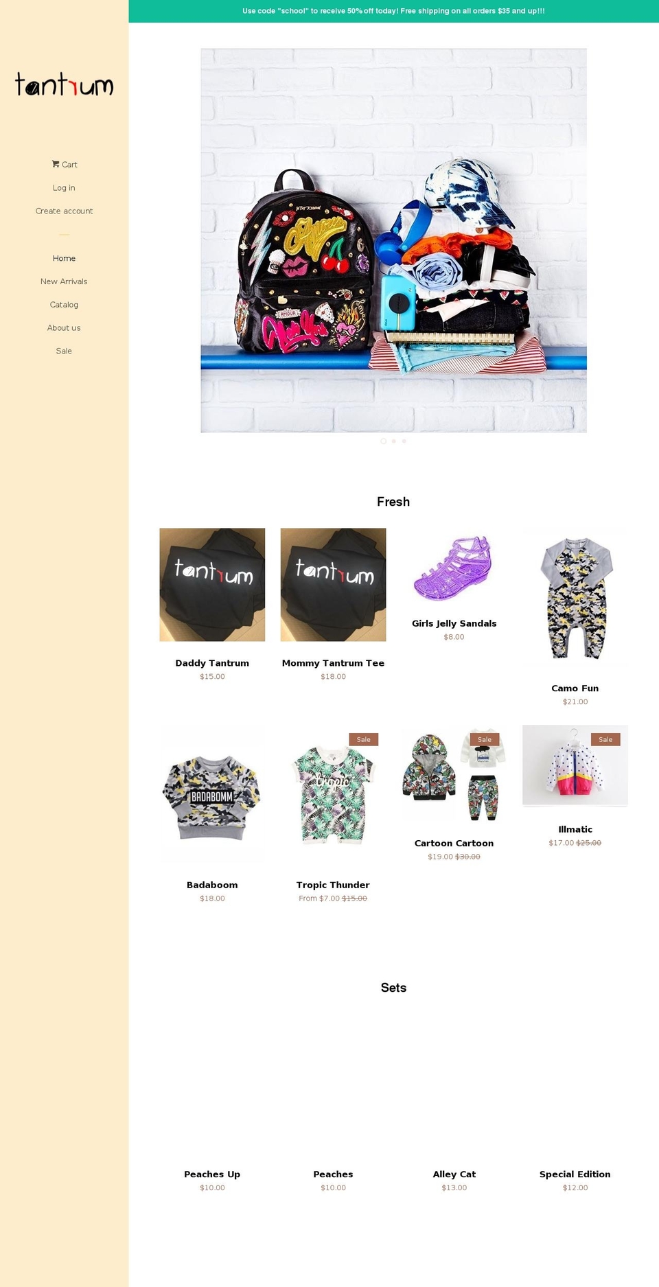 kidtantrumz.com — Shopify storefront screenshot