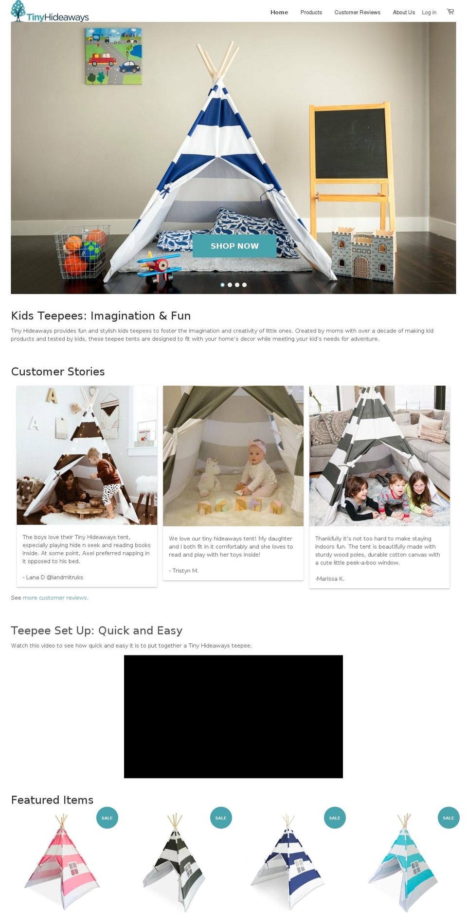 kidteepee.com — Shopify storefront screenshot