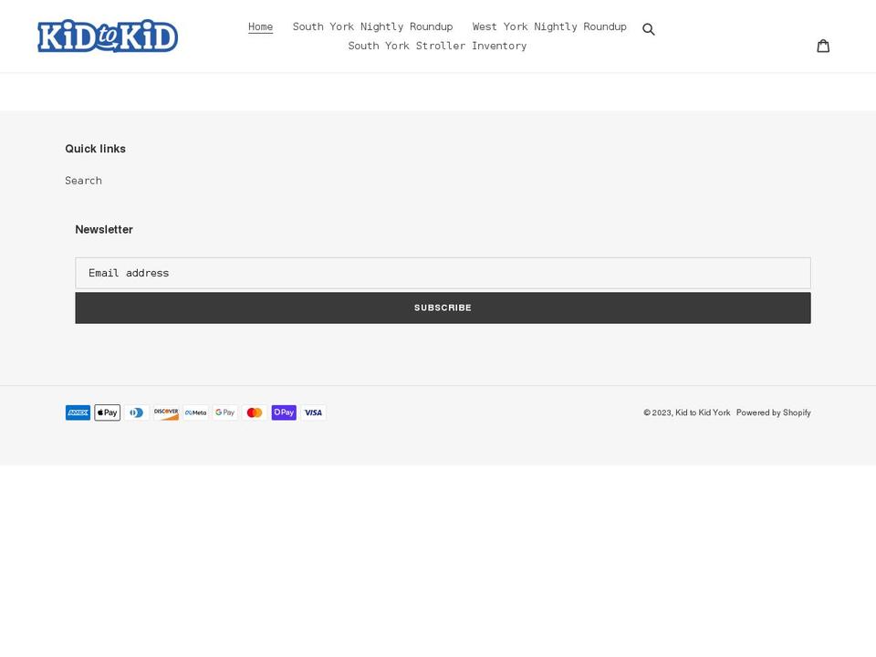 kidtokidyork.com shopify website screenshot