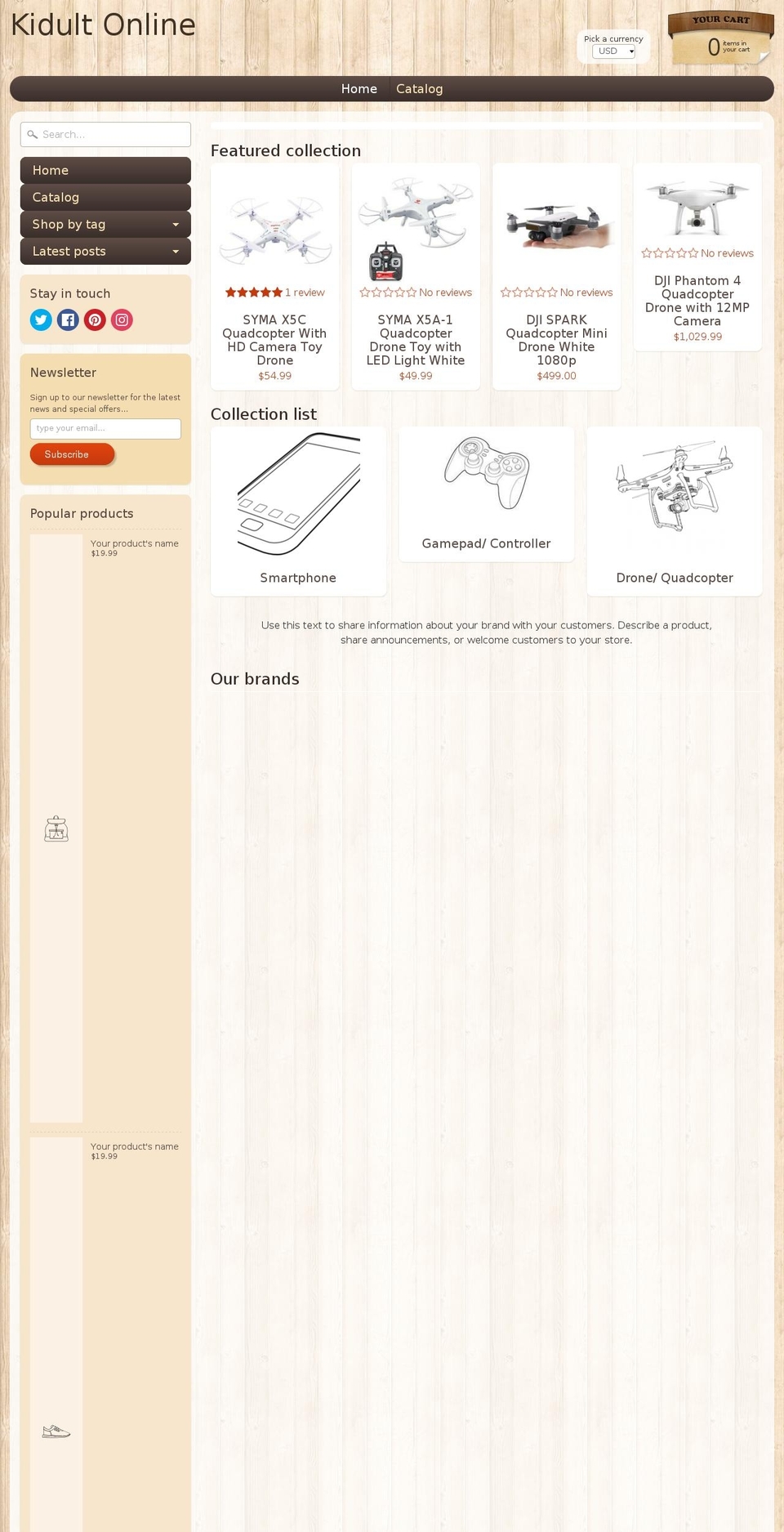 kidult-online.com — Shopify storefront screenshot
