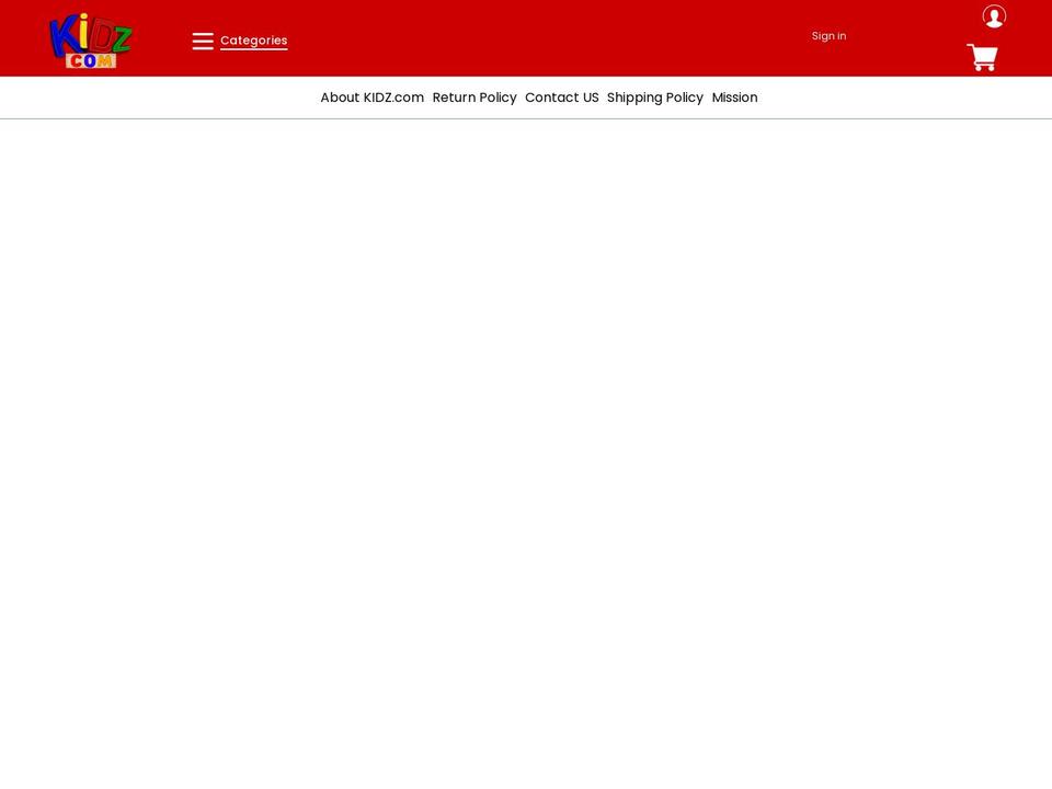 kidz.com shopify website screenshot