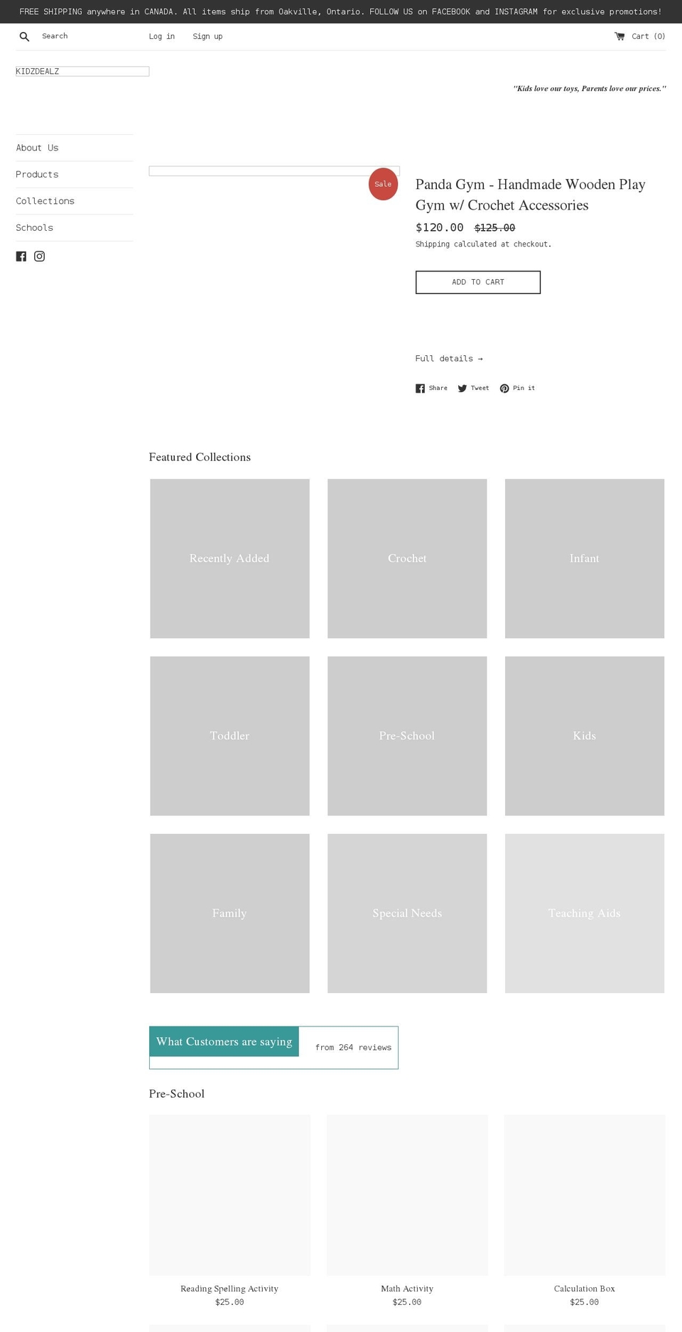 kidzdealz.com shopify website screenshot