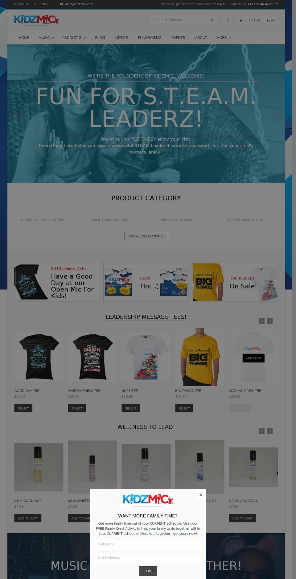 kidzmic.com shopify website screenshot