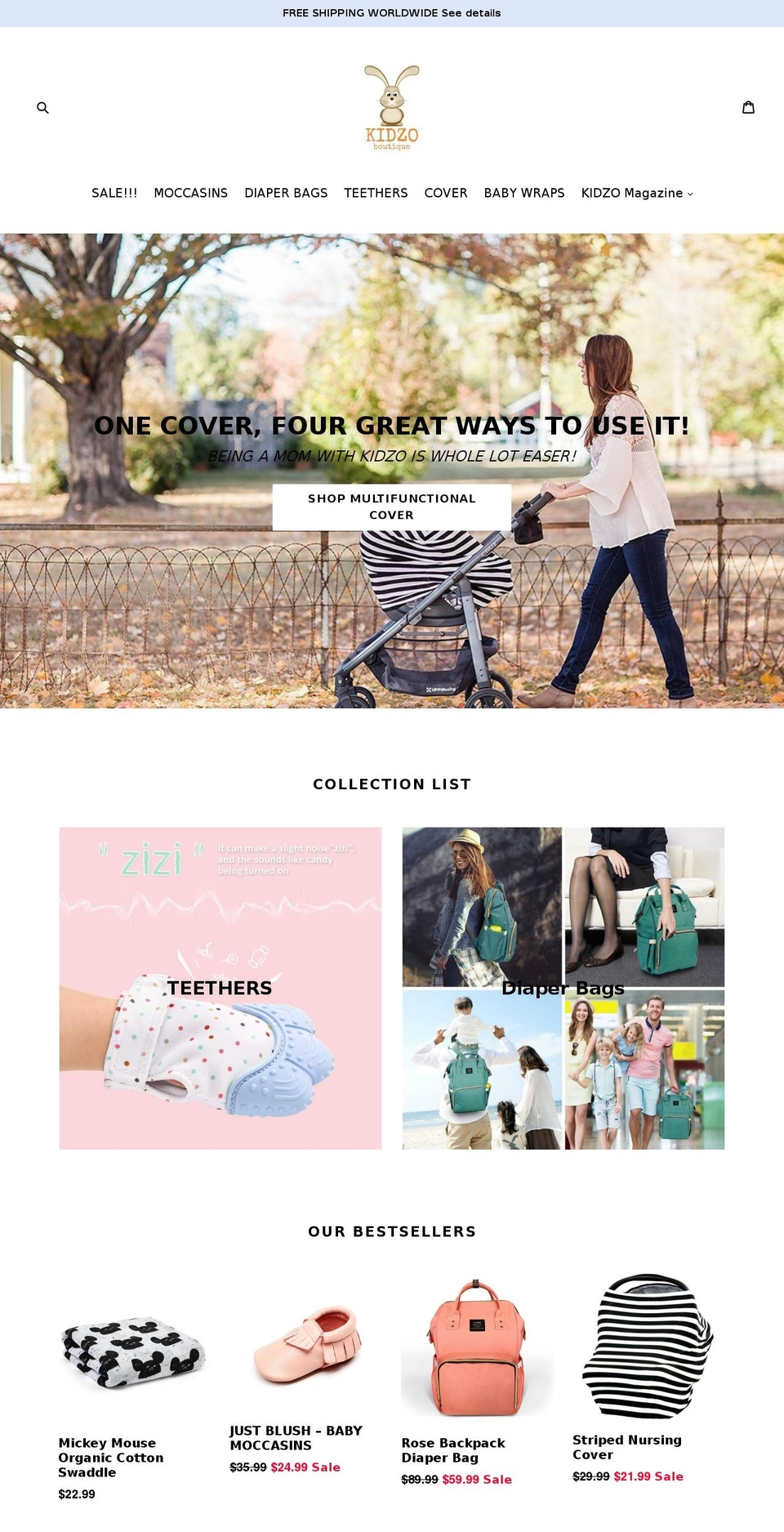 kidzoboutique.com — Shopify storefront screenshot