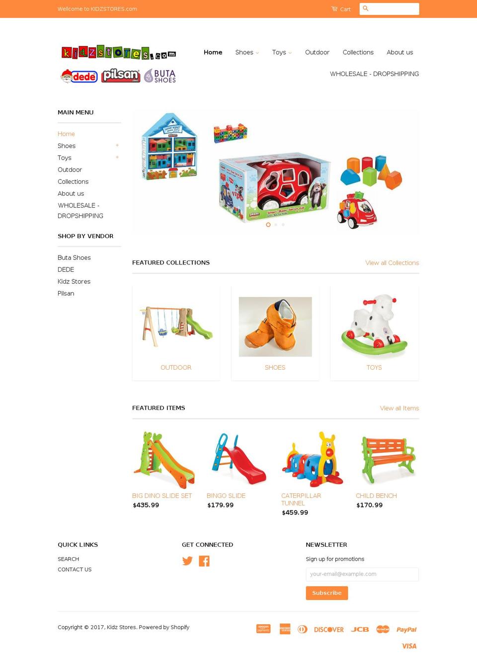 kidzstores.com shopify website screenshot