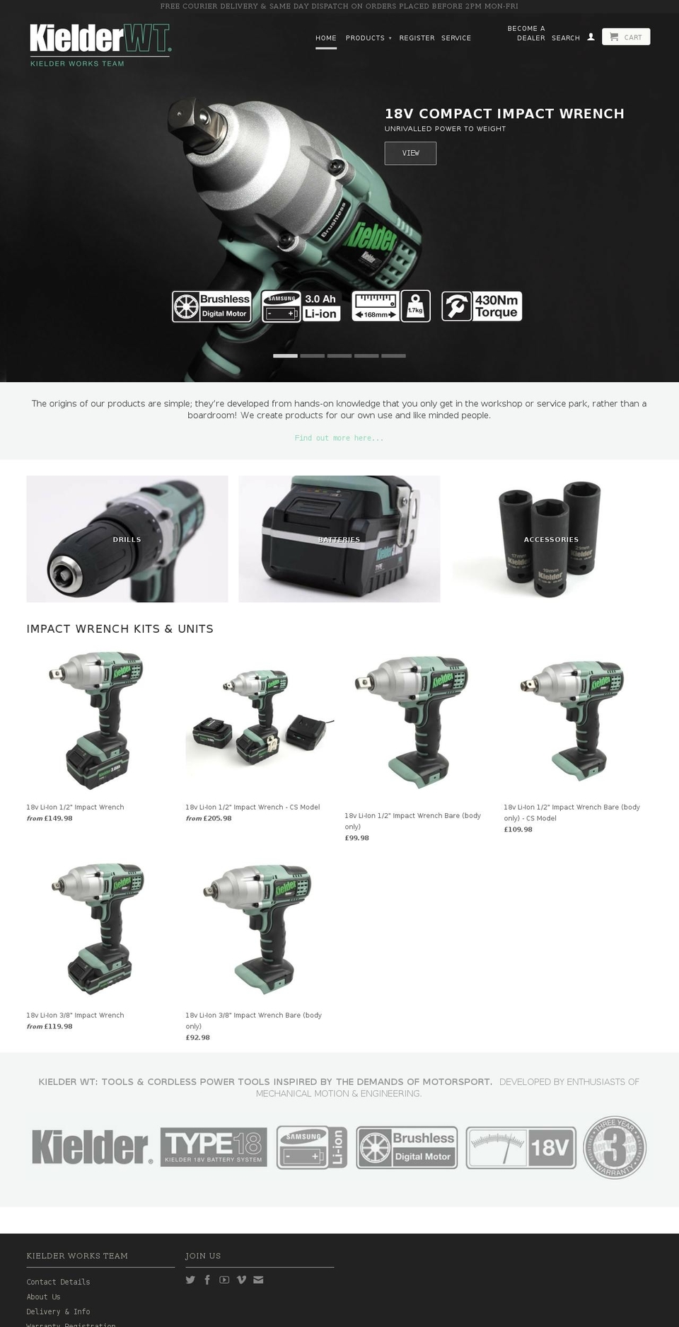 kielderwt.com shopify website screenshot